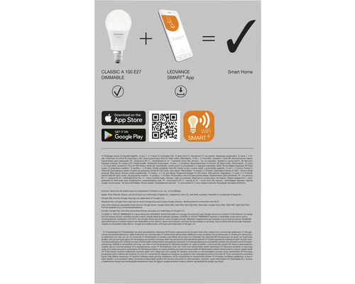 Produktbeschreibung: LED Lampe, Smartphone App und Smart Home Symbol
