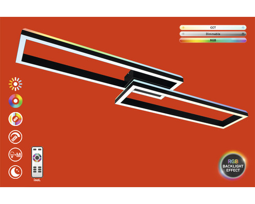 LED Deckenleuchte mit RGB Hintergrundbeleuchtung und Fernbedienung