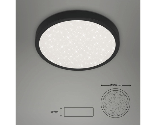 Runde Deckenleuchte mit Sternenmuster und Maßangaben