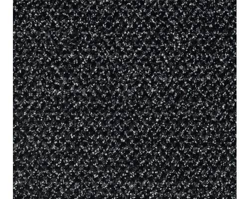 Nahaufnahme eines schwarzen Teppichs mit Melange-Optik