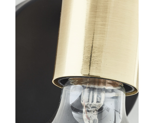 Nahaufnahme einer Glühbirne mit goldfarbener Fassung