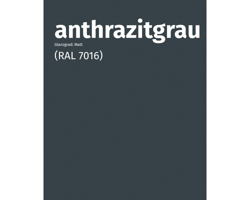 Anthrazitgraue Farbe, Farbton RAL 7016, matte Oberfläche