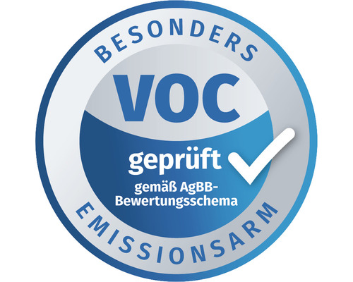 Besonders emissionsarm VOC geprüft gemäß AgBB-Bewertungsschema