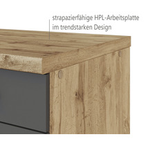 Held Möbel Küchenzeile mit Geräten Florenz 330 cm Frontfarbe grau matt Korpusfarbe eiche hell zerlegt-thumb-20