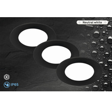 LED Einbauleuchten-Set 3-tlg IP65 3x3W 3x350 lm 4000 K schwarz Ø 8,6/6,8 cm 230V