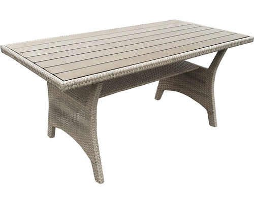 Rattan Gartentisch mit Tischplatte