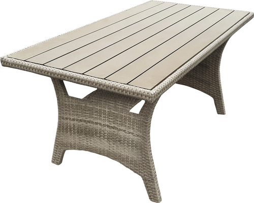 Rechteckiger Gartentisch mit Rattanrahmen und Tischplatte