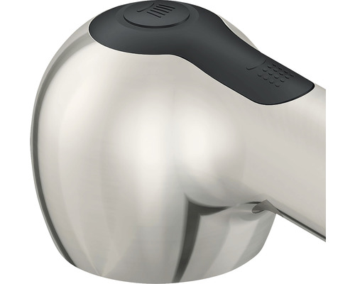 Handbrause aus Metall mit Strahlartenumstellung