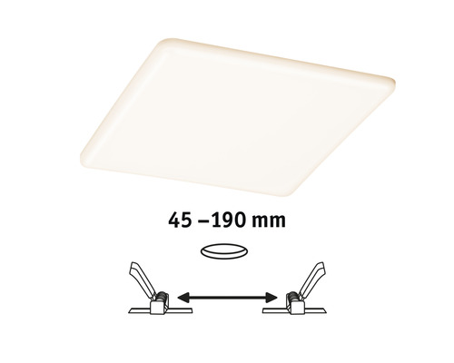 LED Einbaupanel IP44 3-step dimmbar 21W 2400 lm 3000 K 215x215 mm Einbau-Ø 45-190 mm Veluna VariFit satin 230V