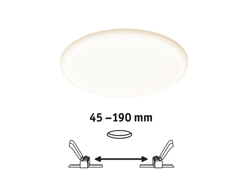 LED Einbaupanel IP44 3-step dimmbar 21W 1650 lm 3000 K Ø 215 mm Einbau-Ø 45-190 mm Veluna VariFit satin 230V