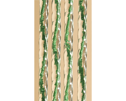 Vier klare, spiralförmige Glasstäbe mit grüner Dekoration