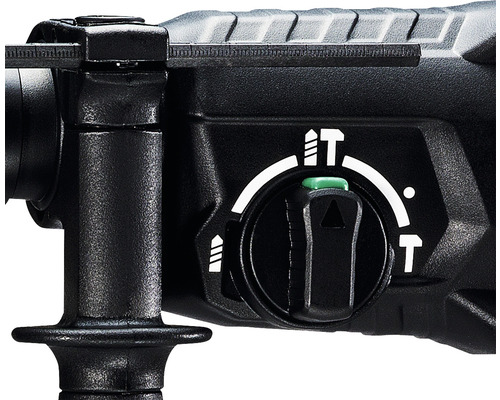 Nahaufnahme der Funktionswahltaste eines Bohrhammers