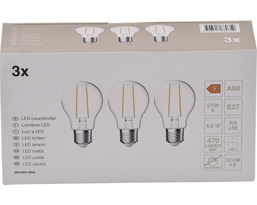 Packung mit drei LED Leuchtmitteln