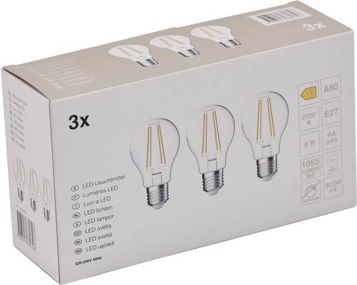 Packung mit drei LED Leuchtmitteln