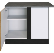 Eckunterschrank Held Möbel Sorrento BxTxH 110 x 60 x 86 cm Frontfarbe eiche hell matt Korpusfarbe grau-thumb-4