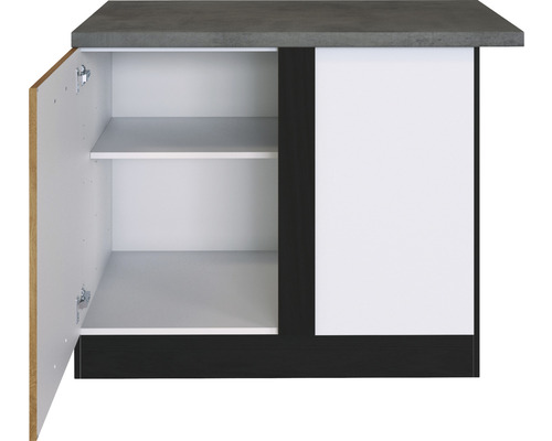 Küchenunterschrank mit einer offenen Tür und zwei Einlegeböden