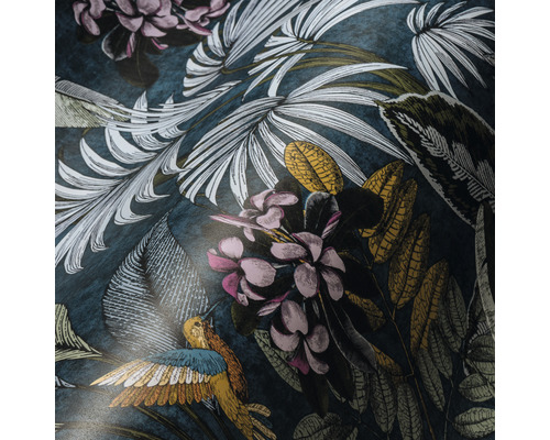 Tapete mit Pflanzen- und Vogelmotiven