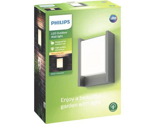 Verpackung einer Philips LED Außenwandleuchte aus Aluminium