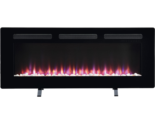 Elektrischer Kamin mit Dekosteinen und simulierten Flammen