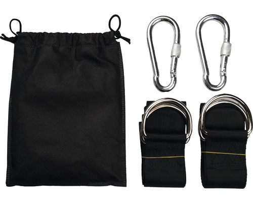Set mit zwei Baumgurten, zwei Karabinerhaken und einer Aufbewahrungstasche