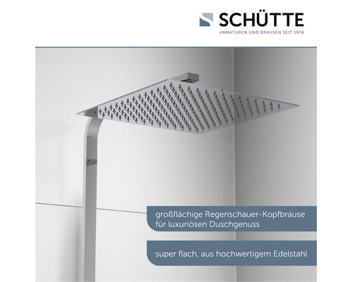 Quadratische Regendusche aus Edelstahl