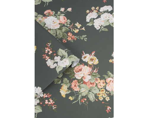 Tapetenrolle mit floralem Rosenmuster