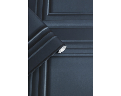 Blaue Vinyltapete mit Paneeloptik