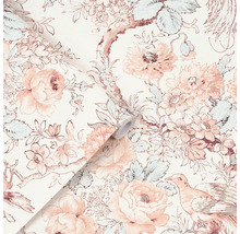 Tapetenrolle mit Blumen- und Vogelmuster