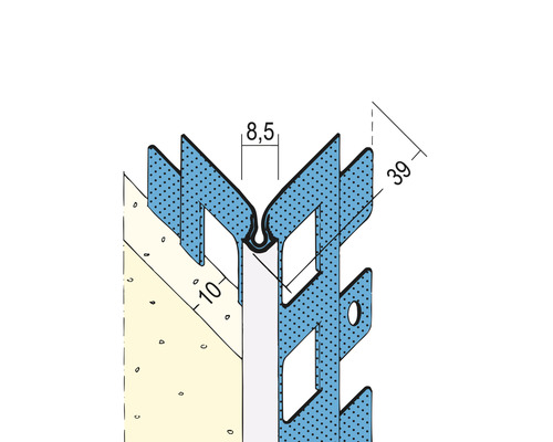 Detailansicht eines Bauprofils mit Maßangaben