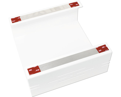 Weisses Kabelkanal-Element mit Klebestreifen zur Befestigung