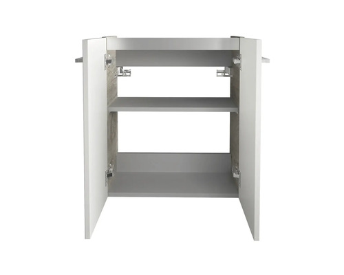 Offener Waschbeckenunterschrank mit zwei Regalböden