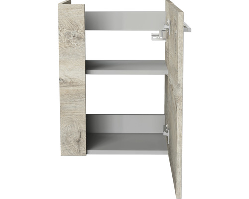 Offener Badschrank mit Einlegeböden in Holzoptik