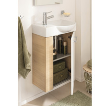 Waschtischunterschrank FACKELMANN Small Bathroom Collection BxHxT 44 x 60 cm x 24,3 cm Frontfarbe weiß hochglanz eiche sand 84662