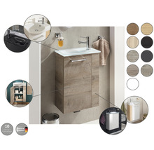 Waschtischunterschrank FACKELMANN Small Bathroom Collection BxHxT 44 x 60 cm x 24,3 cm Frontfarbe weiß hochglanz dark oak-thumb-6