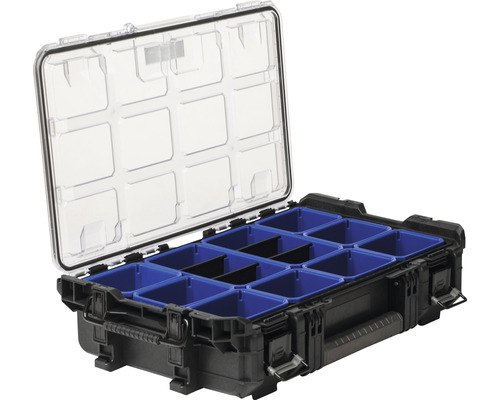 Werkzeugkoffer mit Fächern und transparentem Deckel