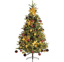 Geschmückter Weihnachtsbaum mit Christbaumkugeln, Christbaumschmuck und Beleuchtung