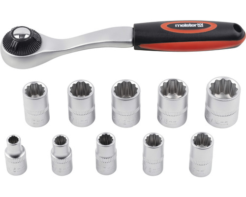 Knarre mit Steckschlüssel-Einsätzen von Meister
