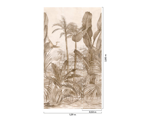 Fototapete mit Dschungelmotiv, Abmessungen 2,80 Meter x 1,59 Meter