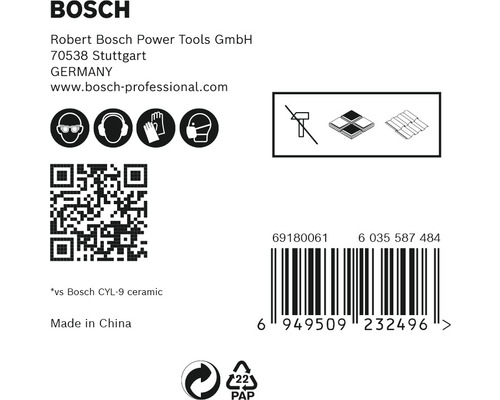 Bosch Firmeninformationen, Sicherheitshinweise, Barcode und Recycling Symbol