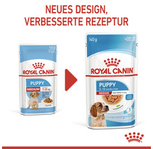 Royal Canin Puppy Medium Hundenahrung im Pouch, neues Design, verbesserte Rezeptur