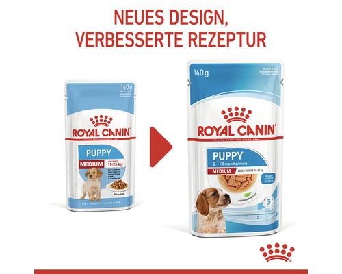 Royal Canin Puppy Medium Hundenahrung im Pouch, neues Design, verbesserte Rezeptur