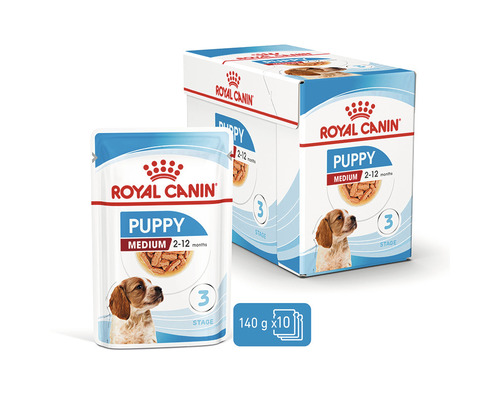 Royal Canin Puppy Medium 2-12 Monate Hundefutter, 140 Gramm x 10er Pack