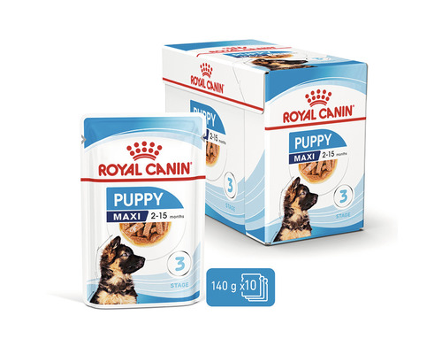 Royal Canin Puppy Maxi 2-15 Monate Hundenahrung, 140 Gramm mal 10 Packungen