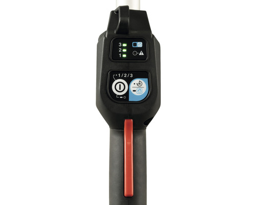 Bedienelemente eines Gartengeräts mit Akkuanzeige