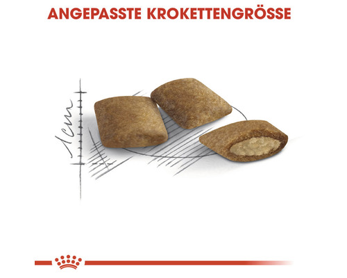 Kroketten für Tiernahrung mit Füllung und Größenangabe