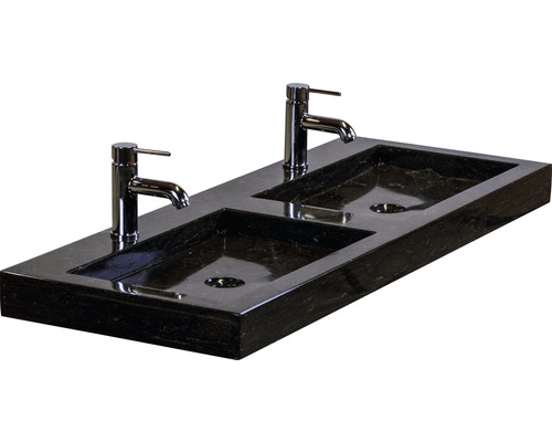 Waschtischplatte mit zwei Becken und zwei Armaturen
