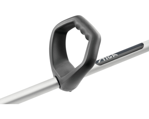 Griff einer Motorsense mit Stiga Logo