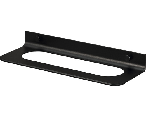 Schwarzer Halter für Badutensilien zur Wandmontage