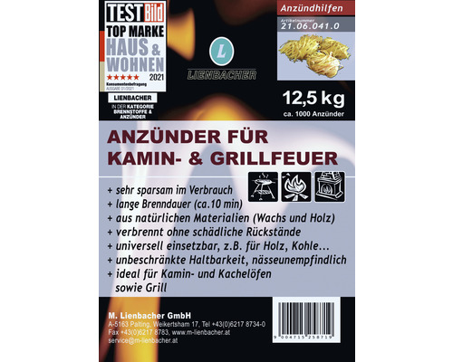 Lienbacher Anzünder für Kamin und Grill, 12,5 Kilogramm