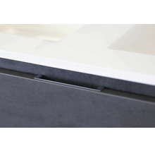 Badmöbel-Set Sanox Porto BxHxT 91 x 170 x 51 cm Frontfarbe beton anthrazit mit Waschtisch Mineralguss weiß und Waschtischunterschrank Waschtisch Spiegel mit LED-Beleuchtung-thumb-2